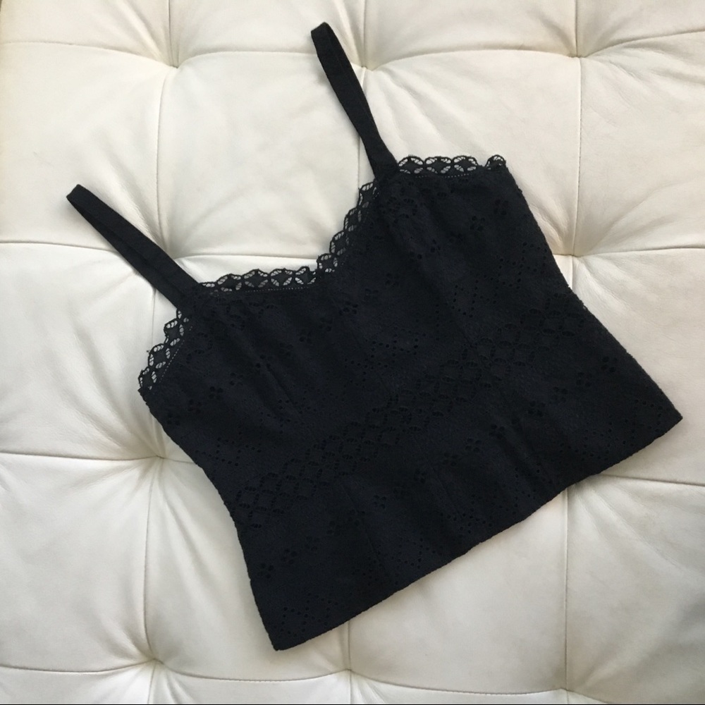 Loft Fully Lined Eyelet Slightly Cropped Top